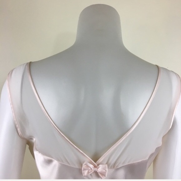 Vintage Intimo Amore Pink Lace Trim Satin Nightgown Size Medium - Picture 8 of 9